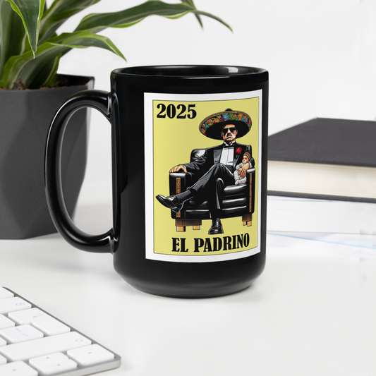 Padrino Proposal 2025 Black Glossy Mug